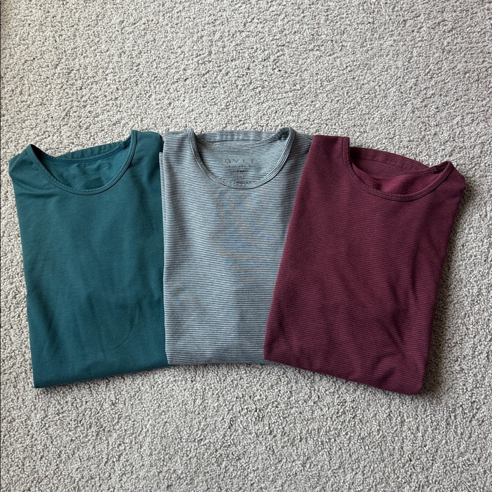 BYLT Basics Drop-Cut Signature Bundle(3) Teal, Green Stripe, Red Stripe, Size M